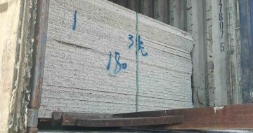 周口 芝麻白花岗岩石材3.0公分光面毛板装柜出货