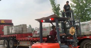 周口 黄金麻冰裂纹，地铺石装车