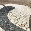 周口 黄金麻冰裂纹地铺石工地铺装案例
