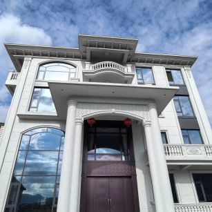 周口白麻别墅外墙干挂石材效果示例