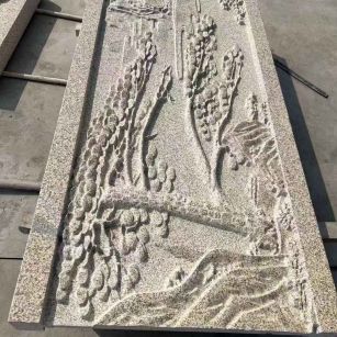 周口 黄金麻雕刻板浮雕迎客松