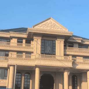 周口黄金麻别墅外墙干挂石材效果示例