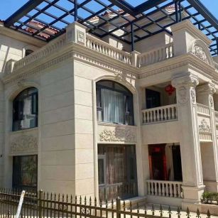 周口 黄金麻花岗岩荔枝面别墅外墙干挂