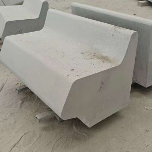 周口 芝麻白花岗岩异形坐凳，石凳