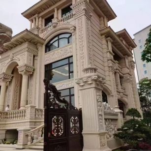 周口 黄金麻花岗岩别墅外墙干挂效果展示