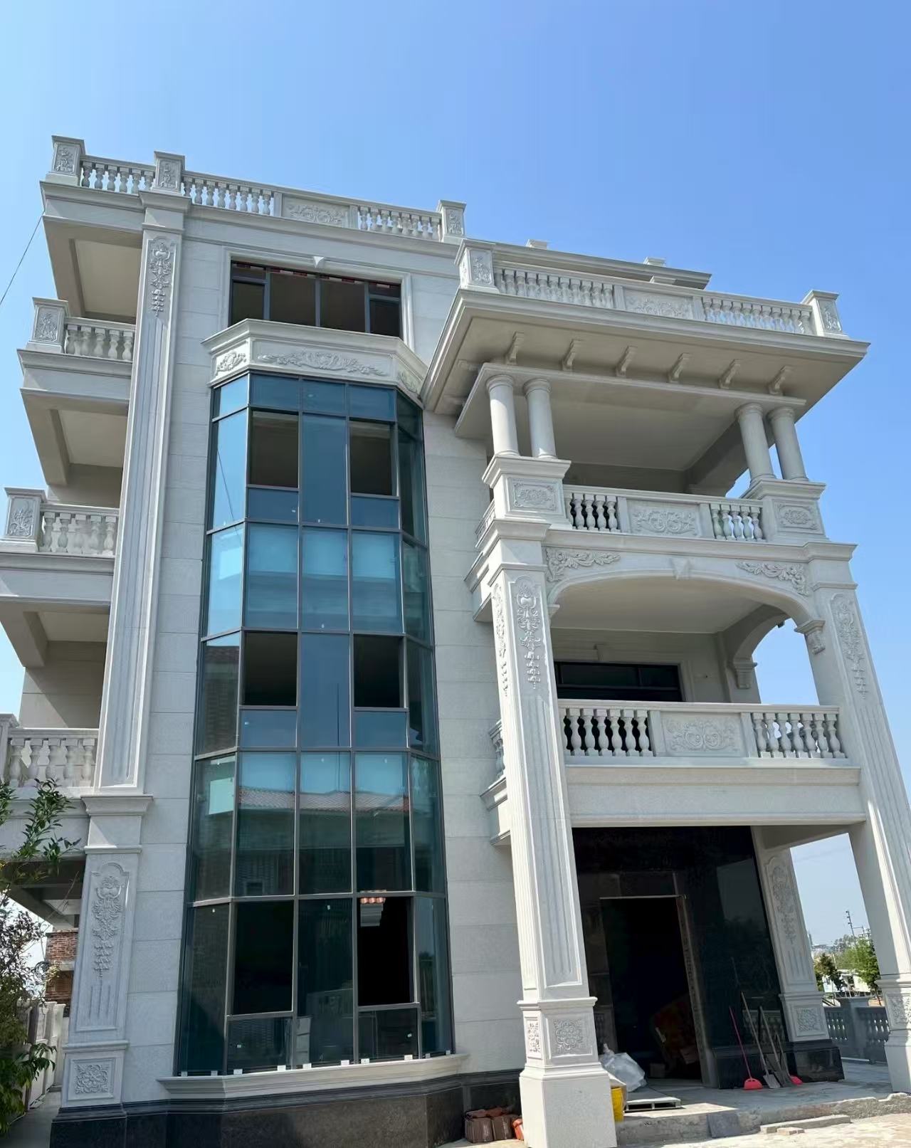 周口 白麻花岗岩别墅外墙干挂效果展示