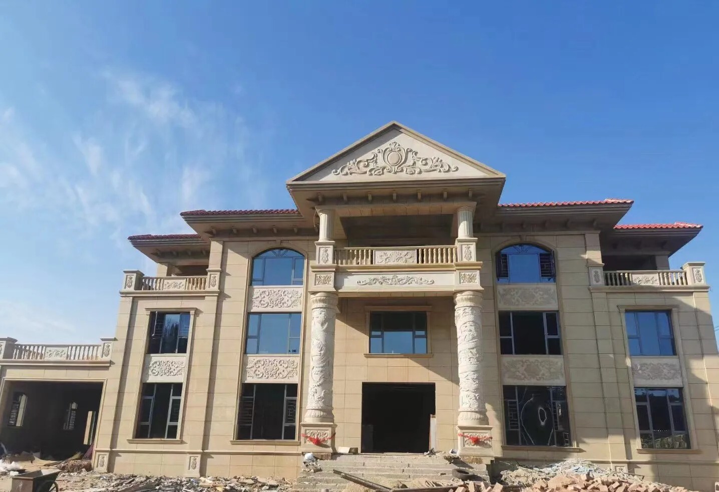 周口 黄金麻花岗岩别墅外墙干挂