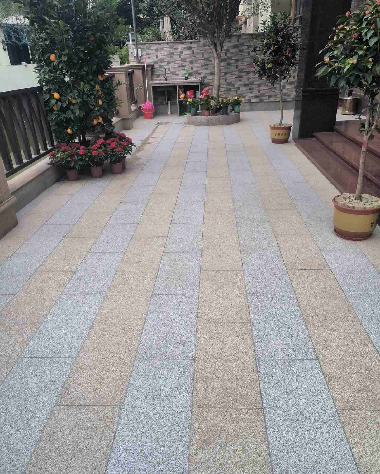 周口 黄金麻白麻荔枝面庭院铺装展示