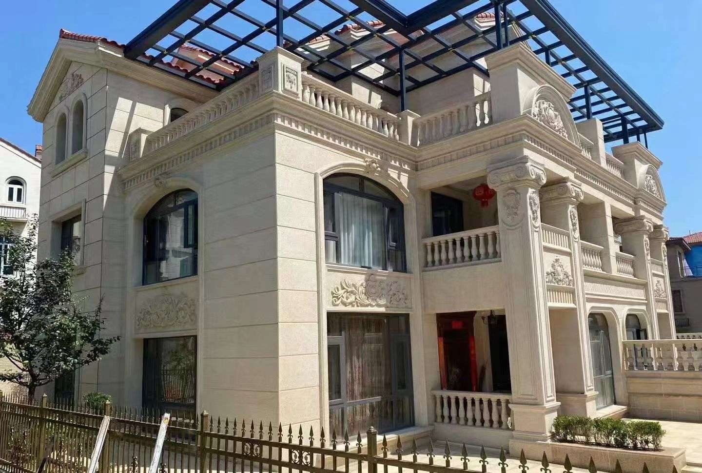 周口 黄金麻花岗岩荔枝面别墅外墙干挂